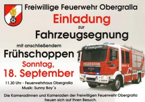 Segnung HLF-2 @ Feuerwehrhaus Obergralla